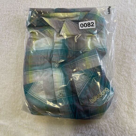 Small Tartan Blouse Blue-Green White and Yellow Billabong Blouse - Picture 13 of 13